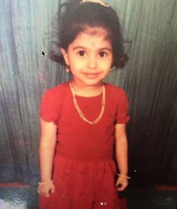 Anusha Mani en su infancia