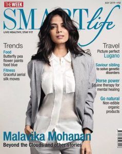 Malavika Mohanan na titulní straně časopisu SMARTlife