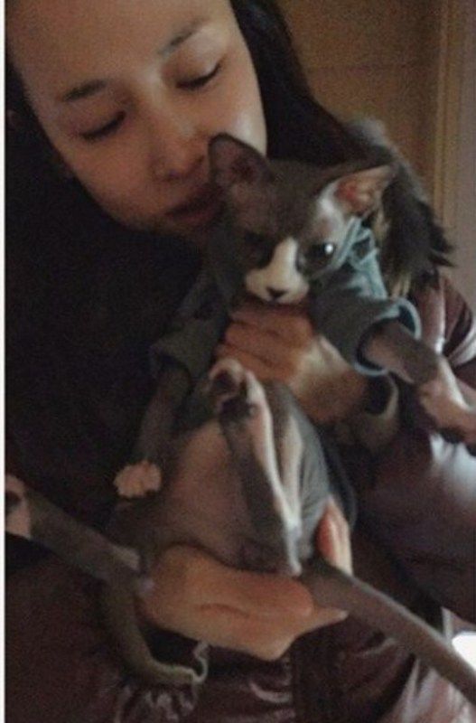 चो Yeo-jeong उसके पालतू जानवर के साथ