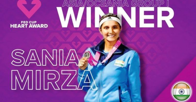 Sania Mirza Fed taurės širdies apdovanojimas