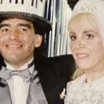 Diego Maradona avec sa femme Claudia Villafane
