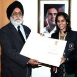 Saina Nehwal a reçu le prix Rajiv Gandhi Khel Ratna