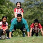Bhaichung Bhutia avec ses enfants
