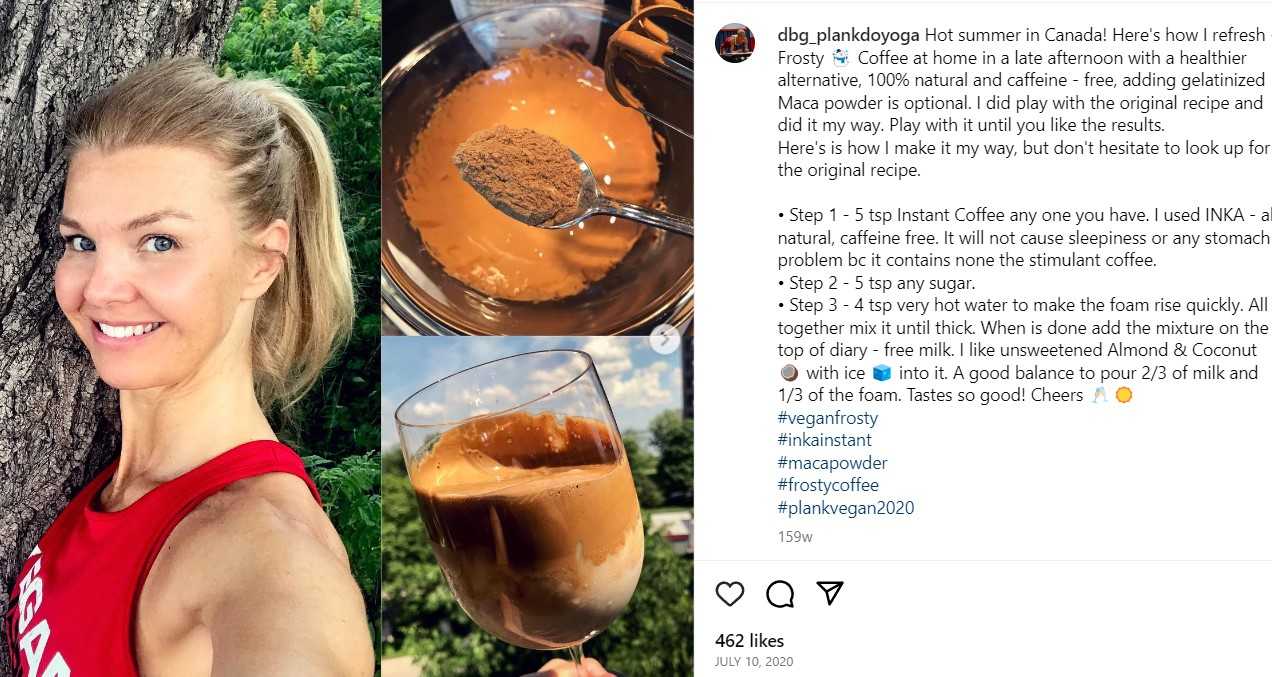 Una ricetta per un caffè freddo condivisa da Dana sul suo account Instagram