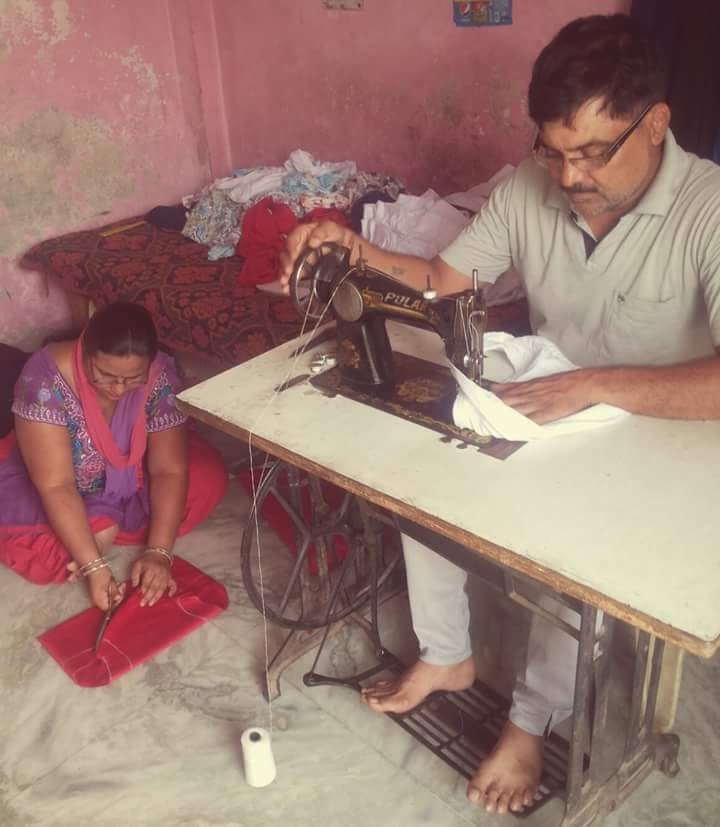  Divya Kakran's parents sewing Langots