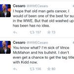 Tweets controversos de Cesaro