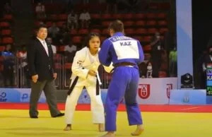   Linthoi Chanambam na Mistrzostwach Azji Kadetów i Juniorów w Judo w Bangkoku w Tajlandii