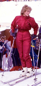 La princesse Diana en vacances de ski à Malbun, au Liechtenstein.